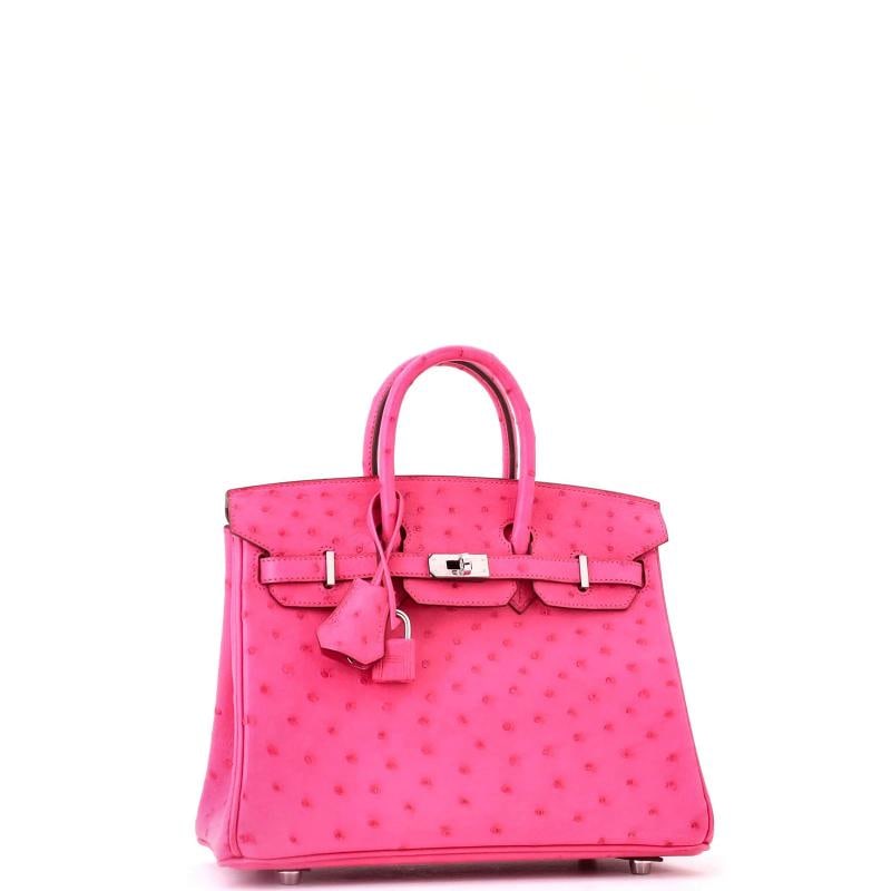 Hermes Birkin Handbag Pink Ostrich with Palladium Hardware 25 - 3