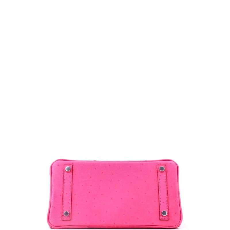 Hermes Birkin Handbag Pink Ostrich with Palladium Hardware 25 - 5