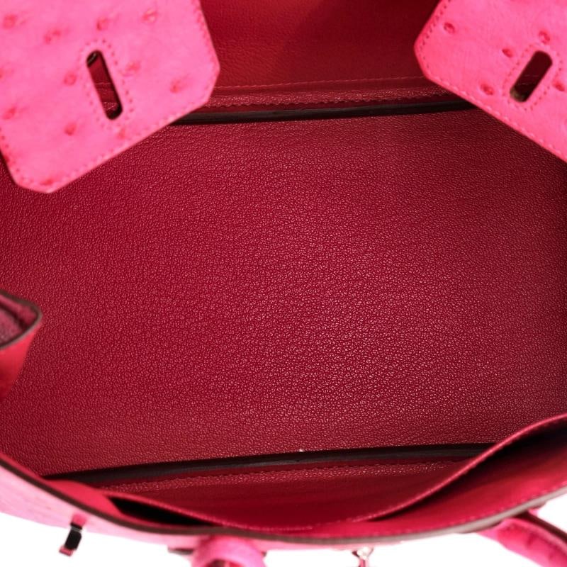 Hermes Birkin Handbag Pink Ostrich with Palladium Hardware 25 - 7