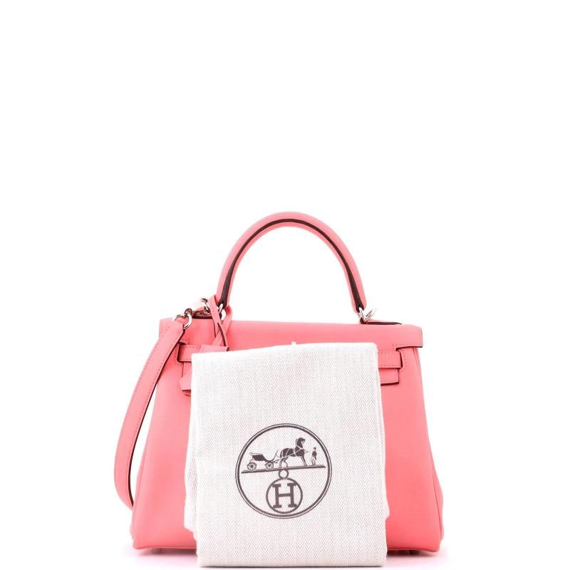 Hermes Kelly Handbag Pink Swift with Palladium Hardware 25 - 2