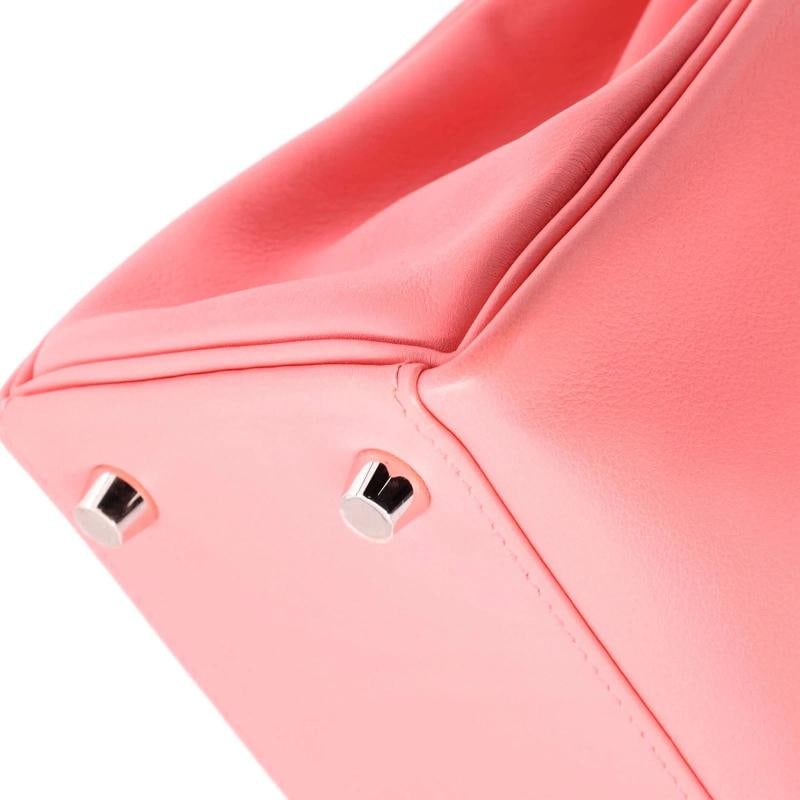 Hermes Kelly Handbag Pink Swift with Palladium Hardware 25 - 8
