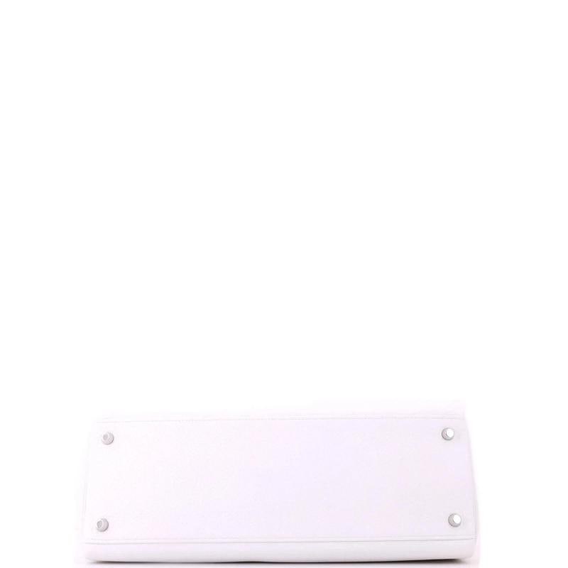 Hermes Kelly Handbag White Togo with Palladium Hardware 35 - 5