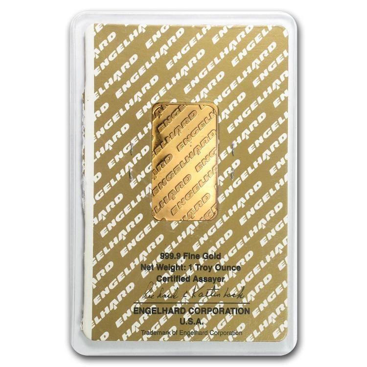 1 oz Gold Bar - Engelhard ('Eagle' logo, In Assay) - 2