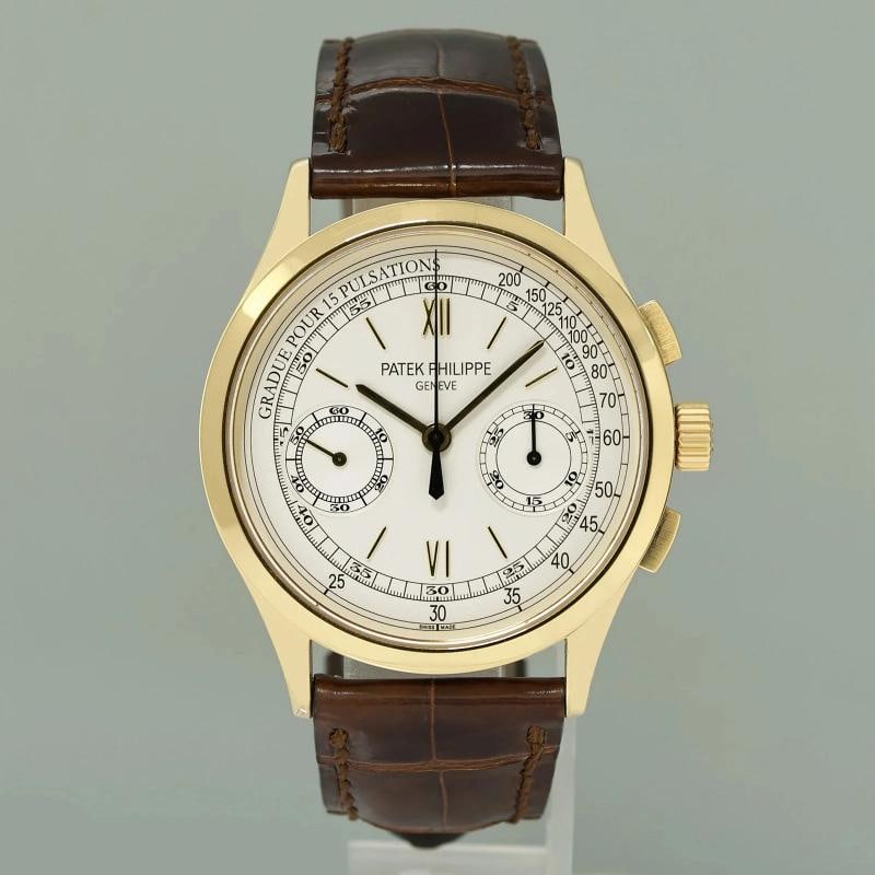 PAPERS MINT Patek Philippe 5170J Silver Chrono Yellow Gold Manual Wind 39mm - 2