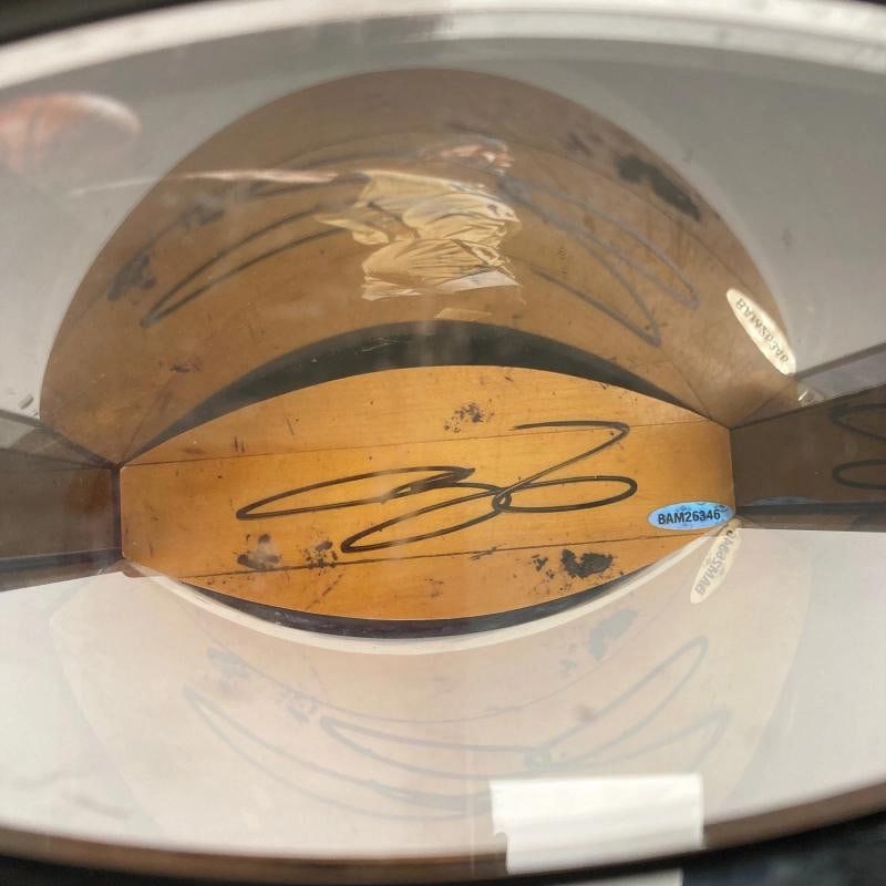 LeBron James Signed St. Vincent St. Mary's High School Game Used Floor UDA COA - 3