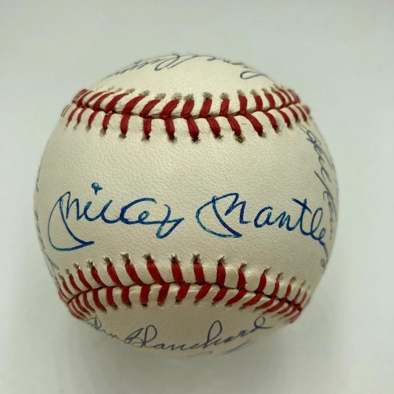 1961 New York Yankees World Series Champs Team Signed Baseball Mickey Mantle JSA (1 of 9)