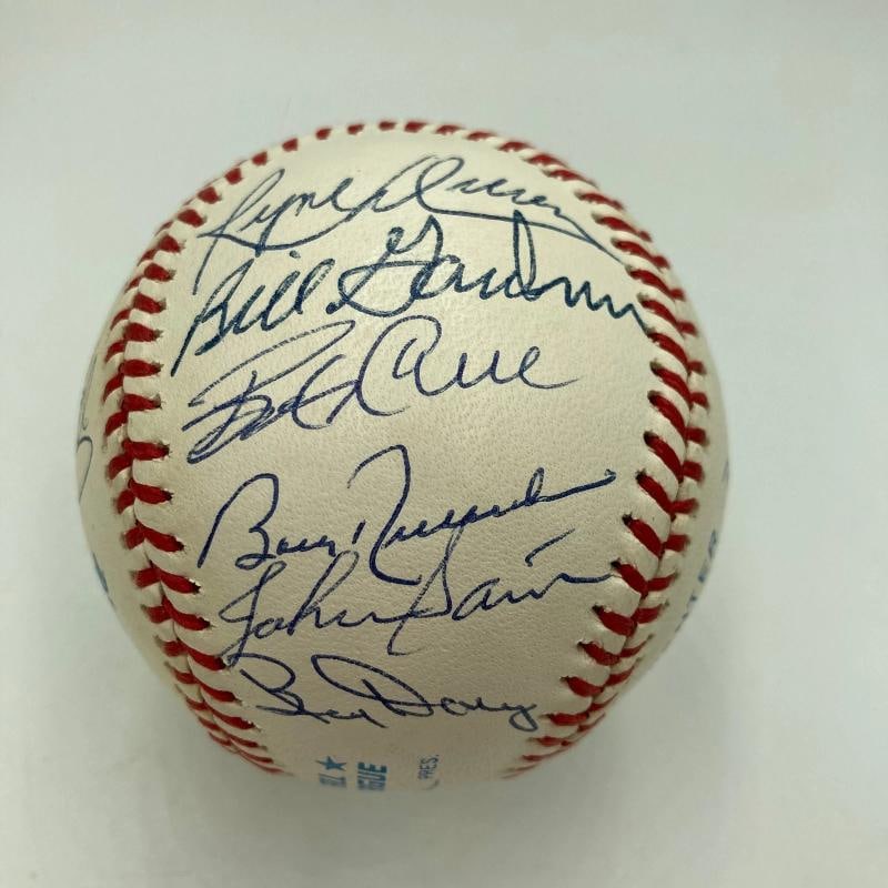1961 New York Yankees World Series Champs Team Signed Baseball Mickey Mantle JSA - 4