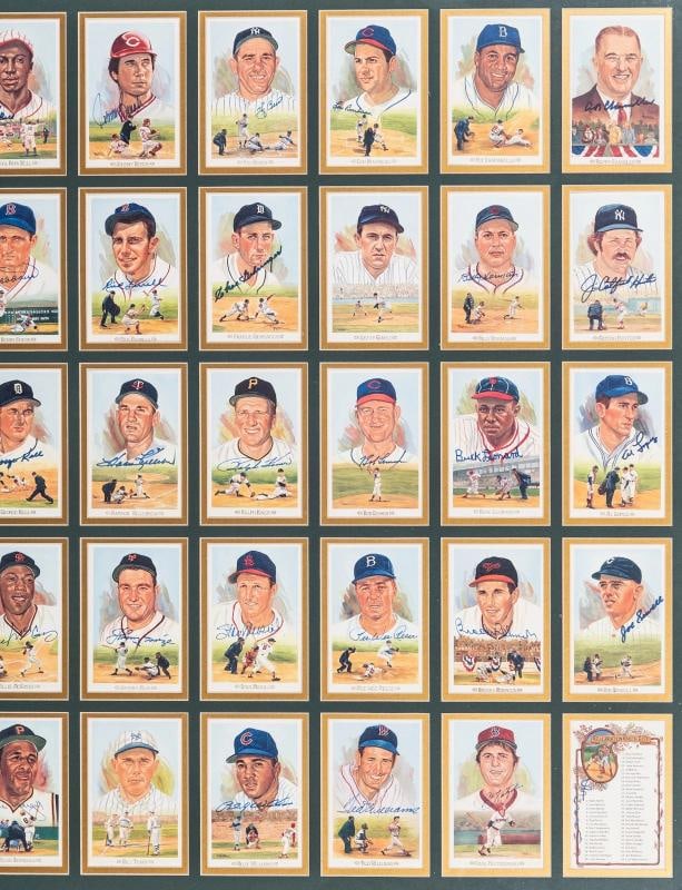 1989 Perez Steele Multi-Signed Uncut Sheet 39 Sig Mickey Mantle Ted Williams JSA - 2