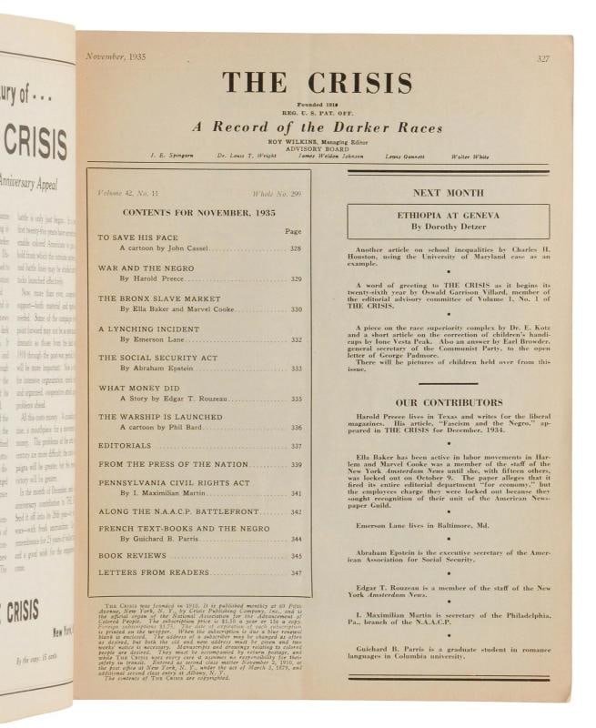 The Crisis ~ November 1935 ~ ROY WILKINS ~ First Edition of NAACP Magazine - 3