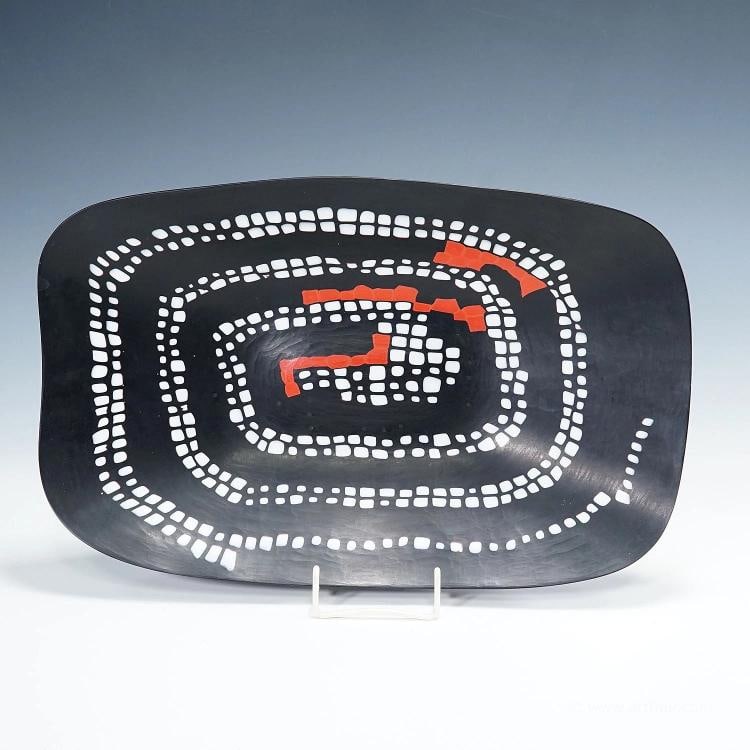 Large Murrine Plate Serpente by Carlo Scarpa for Venini Murano ca. 1940s: width: 9.17 inches height: 2.56 inches lenght: 14.37 inches. Condition: Used,Brand: ArtGlass,Material: Glass,Type: Art Glass,Handmade: Yes,Vintage: Yes,Country of Origin: Italy