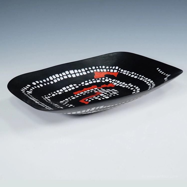 Large Murrine Plate Serpente by Carlo Scarpa for Venini Murano ca. 1940s - 3
