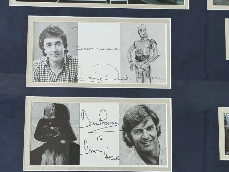 Star Wars Signed Cast Cuts Harrison Ford Mark Hamill Carrie Fisher +6 Framed JSA - 2