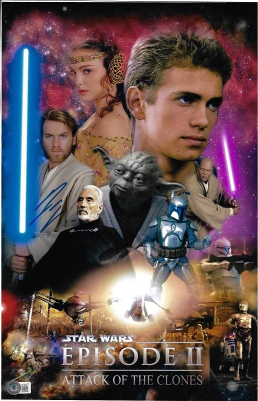 Ewan McGregor Autographed 11x17 Episode II Poster Photo BAS Beckett Witnessed: Industry: Movies,Movie: Star Wars,Signed by: Ewan McGregor,Size: 11x17,Autograph Authentication: Beckett,Object Type: Photograph,Original/Reproduction: Original,Country of Origin: United States