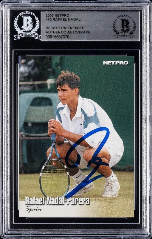 2003 Netpro #70 Rafael Nadal Rookie RC BAS Beckett Auto: Condition: Ungraded - Near mint or better: Not in original packaging or professionally graded ,Card Size: Standard,League: ATP Tour,Autographed: Yes,Set: 2003 NetPro,Signed By: Raphael Nadal,Autograph
