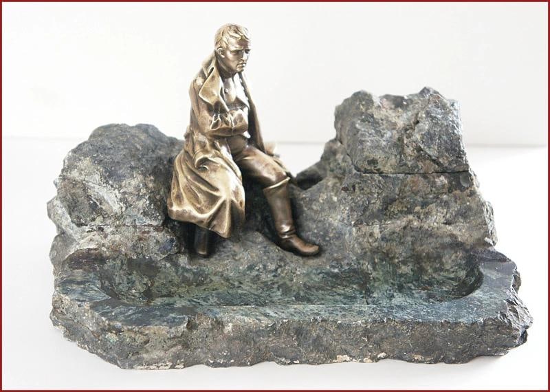 LOUIT Signed Vintage Inkwell Bronze Art Sculpture - 4