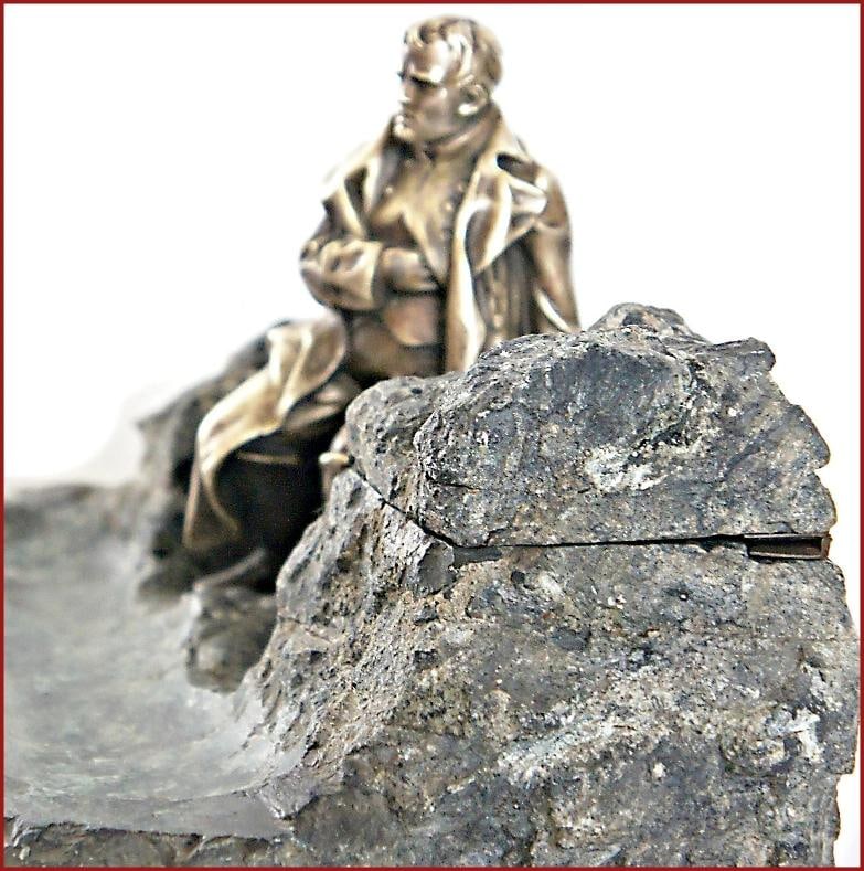 LOUIT Signed Vintage Inkwell Bronze Art Sculpture - 7