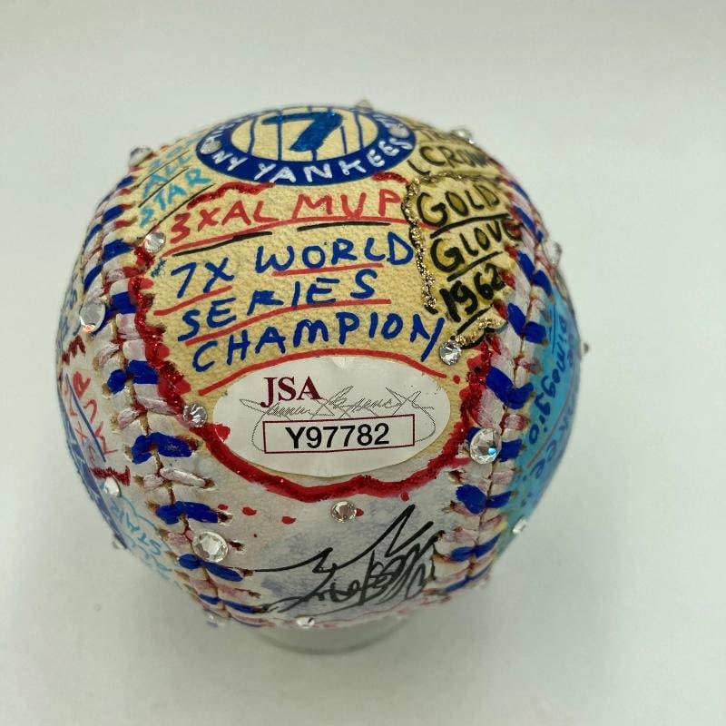 Mickey Mantle & Joe Dimaggio Signed Charles Fazzino Pop Art Baseball PSA RARE - 5