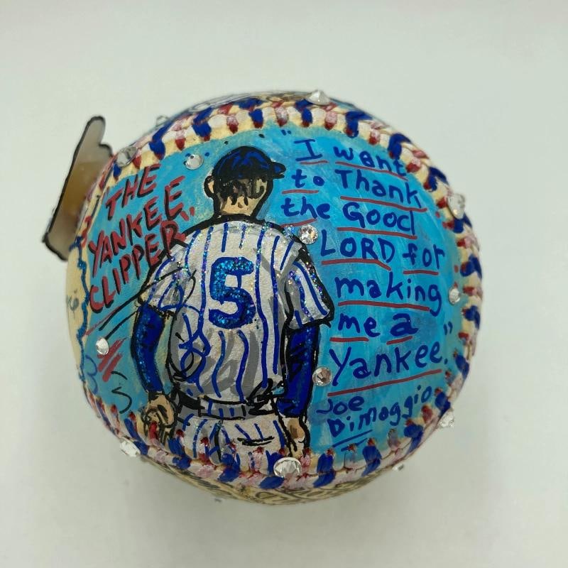 Mickey Mantle & Joe Dimaggio Signed Charles Fazzino Pop Art Baseball PSA RARE - 7
