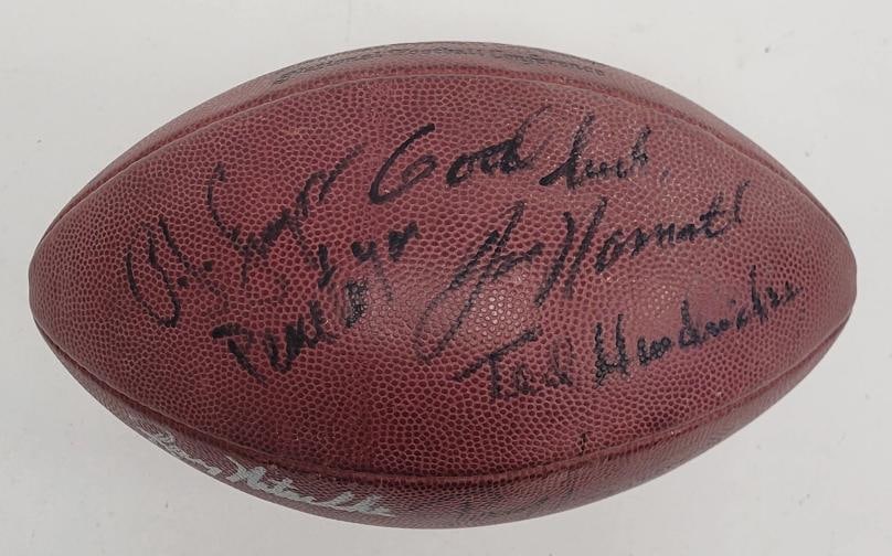 Walter Payton Joe Namath OJ Simpson Ray Nitschke HOF Signed Football JSA COA - 2