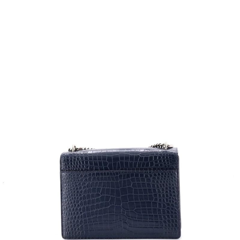Saint Laurent Sunset Crossbody Bag Crocodile Embossed Leather Medium - 3