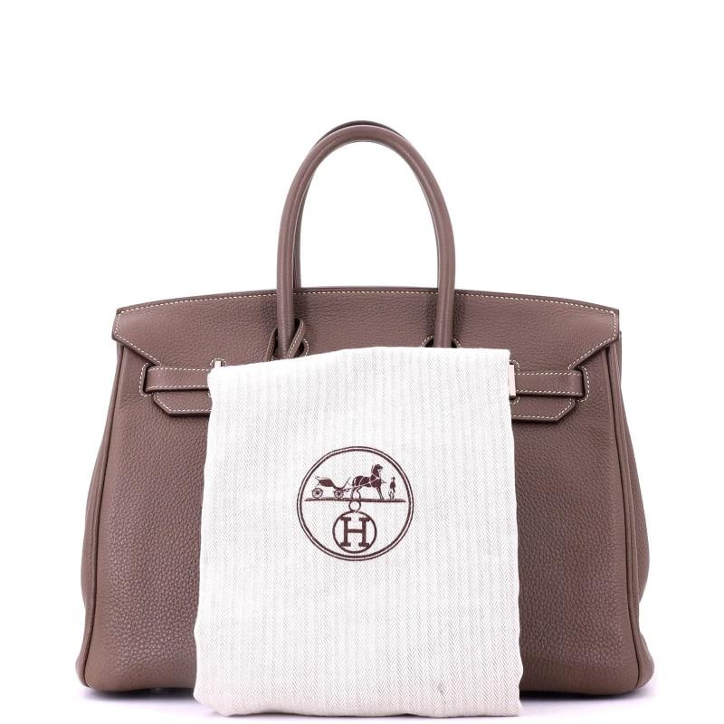 Hermes Birkin Handbag Grey Togo with Palladium Hardware 35 - 2