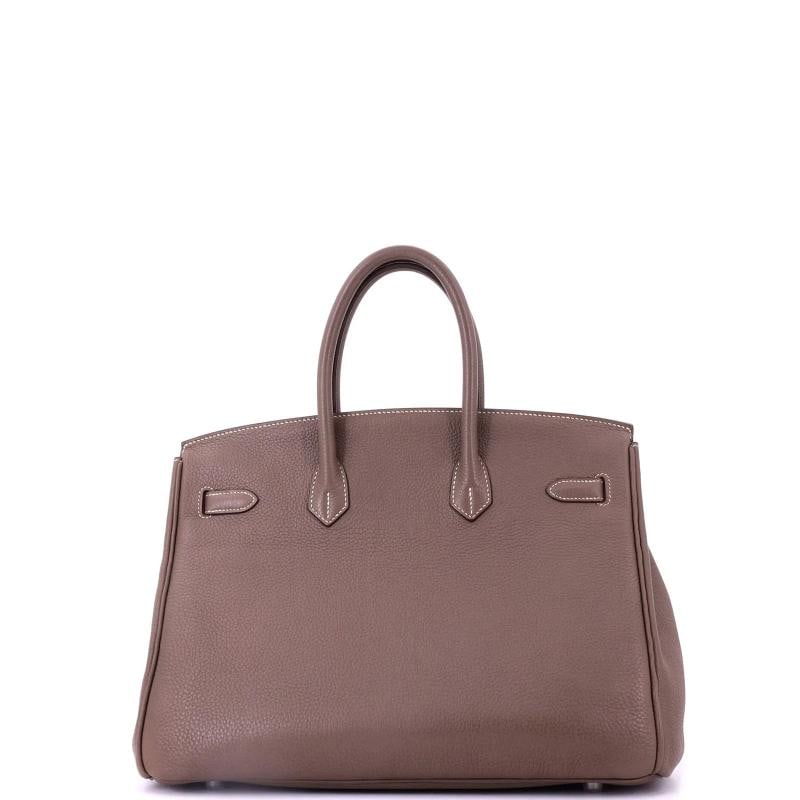 Hermes Birkin Handbag Grey Togo with Palladium Hardware 35 - 4