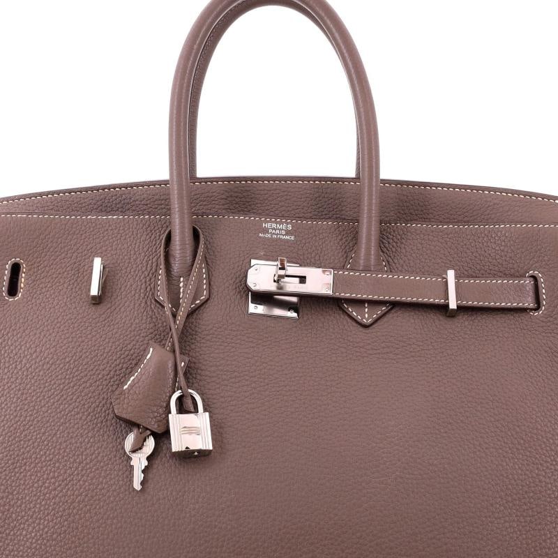 Hermes Birkin Handbag Grey Togo with Palladium Hardware 35 - 6