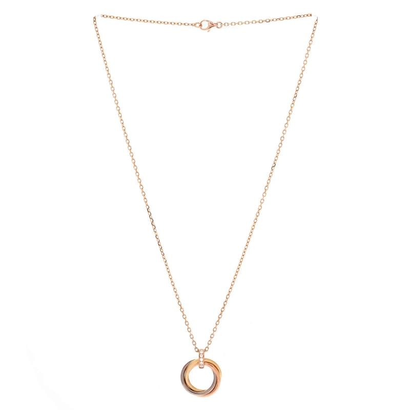 Cartier Trinity Pendant Necklace 18K Tricolor Gold and Diamonds - 2