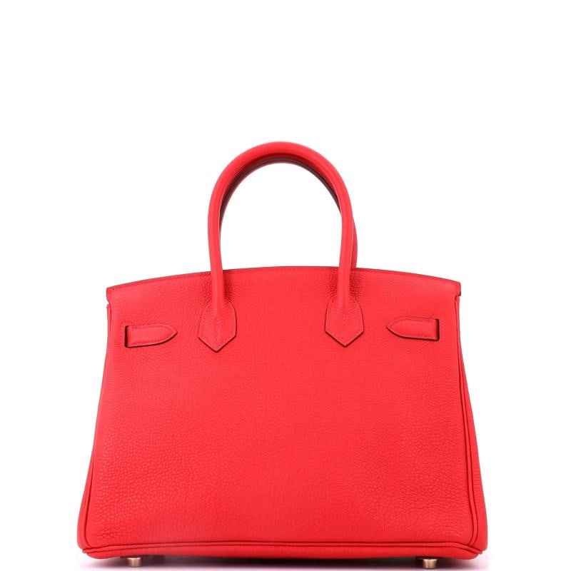Hermes Birkin Handbag Red Togo with Gold Hardware 30 - 4