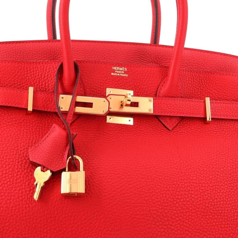 Hermes Birkin Handbag Red Togo with Gold Hardware 30 - 7