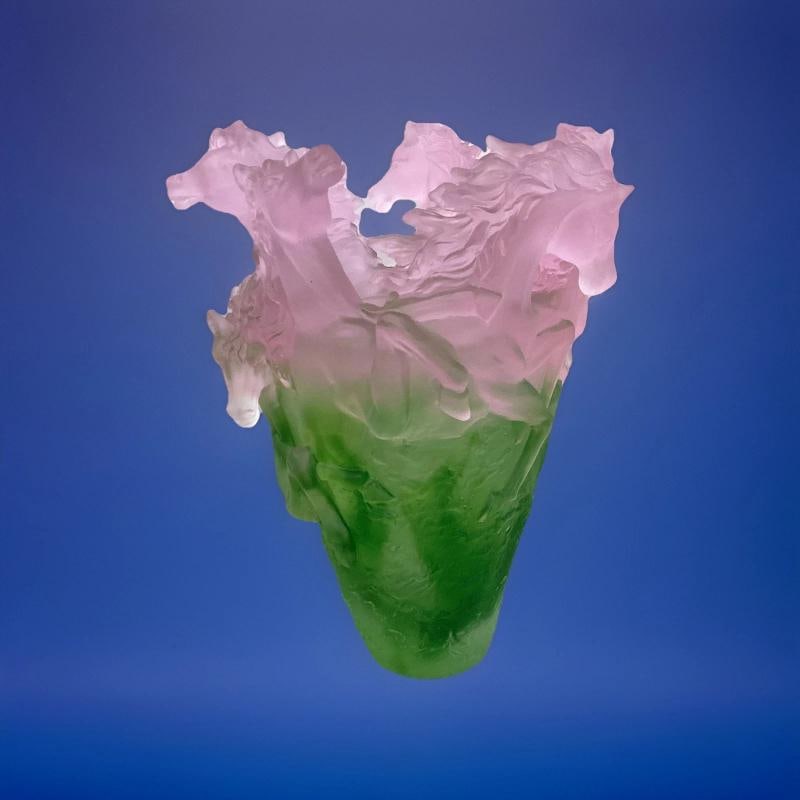 Nancy Daum style horse vase pink green Ombere H9 watch video heavy Art glass: Condition: Used: An item that has been used previously. The item may have some signs of cosmetic wear, but is fully operational and functions as intended. This item may be a floor model or store
