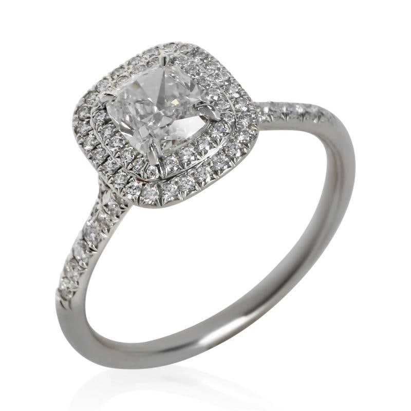 Tiffany & Co. 1.07 ct Cushion Diamond Soleste Double Halo Engagement Ring - 5