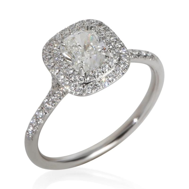 Tiffany & Co. 1.07 ct Cushion Diamond Soleste Double Halo Engagement Ring - 6