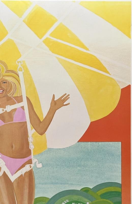 Original Vintage Poster ACAPULCO WESTERN AIRLINES Airline Travel Tourism LINEN - 3