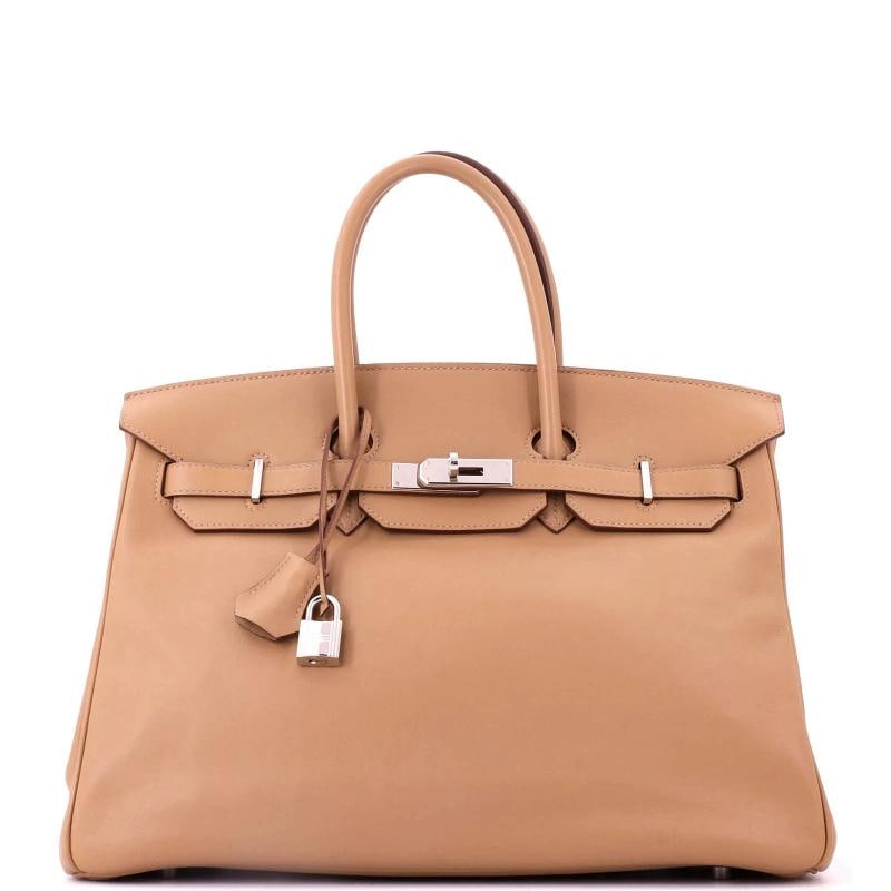 Hermes Birkin Handbag Brown Swift with Palladium Hardware 35: Condition: Pre-owned - Fair,Brand: Hermes,Exterior Material: Leather,Style: Totes,Exterior Color: Brown,Department: Women,Size: 35,Accessories: Keys, Lock, Clochette