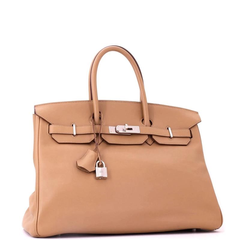 Hermes Birkin Handbag Brown Swift with Palladium Hardware 35 - 2