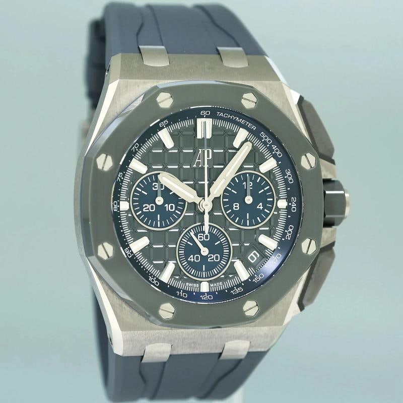 NEW PAPERS Audemars Piguet Royal Oak Titanium Grey Blue 26420IO 43mm Chrono - 3