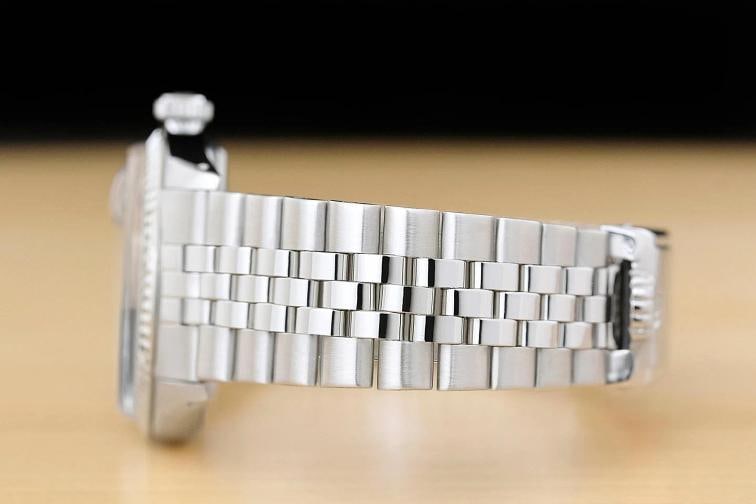 ROLEX DATEJUST 1601 GRAY DIAL 18K WHITE GOLD STEEL FOLDED BRACELET WATCH - 5