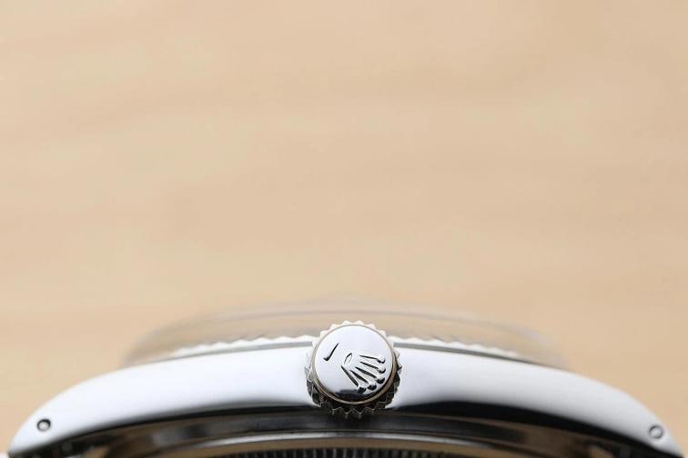 ROLEX DATEJUST 1601 GRAY DIAL 18K WHITE GOLD STEEL FOLDED BRACELET WATCH - 9