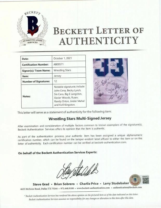 Wrestlemania Multi-Signed Jersey With 33 Signatures John Cena Beckett COA - 3