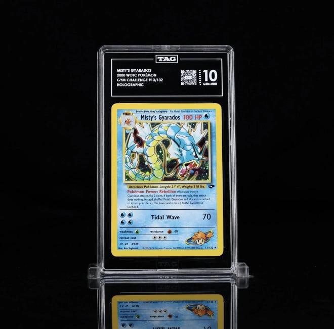 TAG 10 Vtg Pokemon Card Misty's Gyarados 13/132 Gym Challenge Holo Graded Slab (1 of 2)