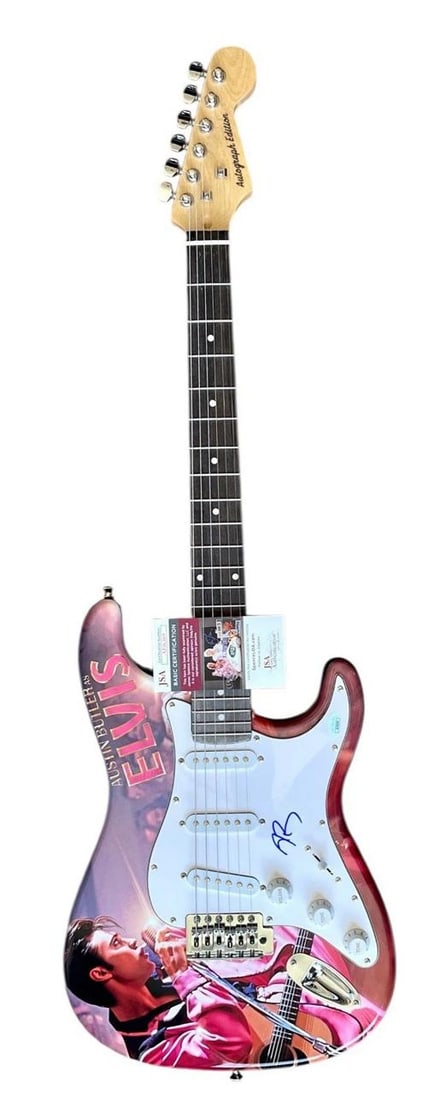 AUSTIN BUTLER Signed Guitar Custom Graphics JSA COA ELVIS PRESLEY - 2
