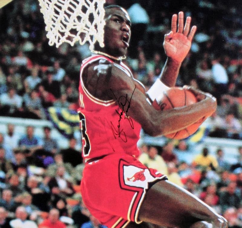 Bulls Michael Jordan Authentic Signed 22x34 1987 Starline Poster BAS #AC16927 - 2