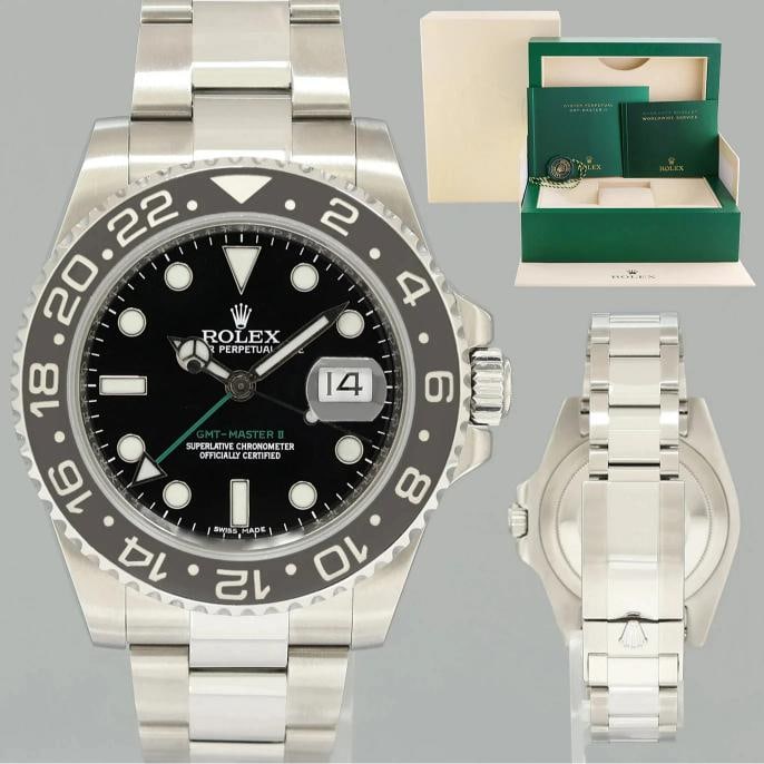2015 MINT Rolex 116710LN GMT Master II Steel Ceramic Black 40mm Watch Box: Condition: Pre-owned - Excellent,Brand: Rolex,Department: Unisex Adults,Type: Wristwatch,Model: GMT-Master,Reference Number: 116710,With Original Box/Packaging: Yes,With Papers: No,Customized: No,,Cou