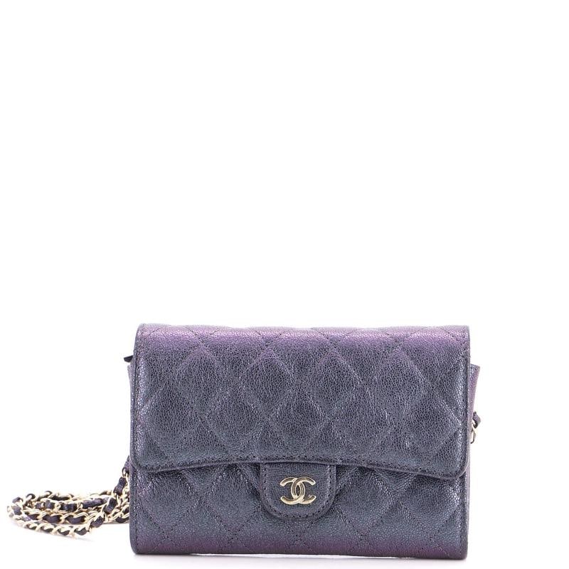 Chanel Classic Flap Wallet Crossbody Bag Quilted Caviar Mini: Condition: Pre-owned - Excellent,Brand: Chanel,Exterior Material: Leather,Style: Cross Body Bags,Exterior Color: Black,Department: Women,Size: Mini