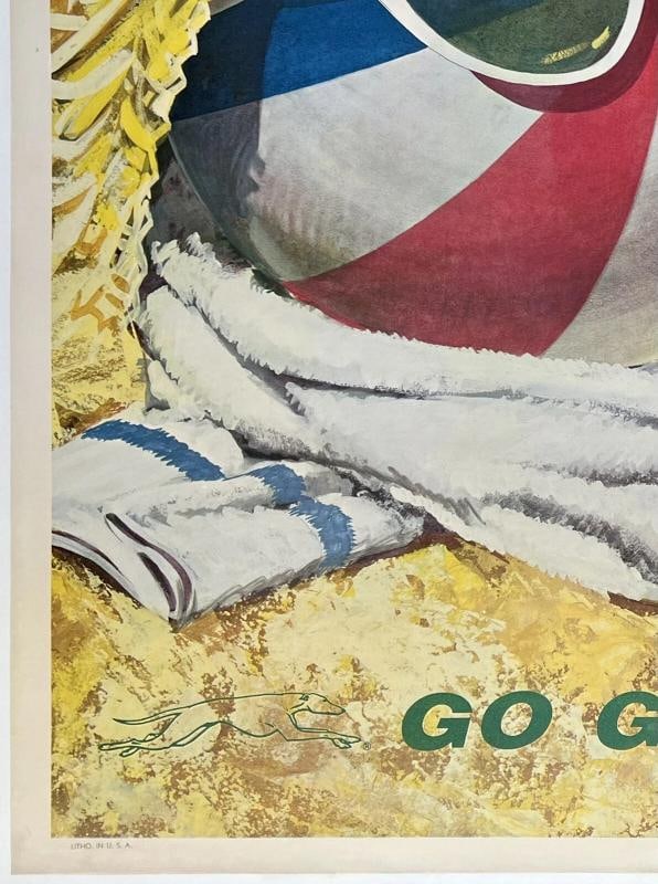 Original Vintage Poster GULF COAST GO GREYHOUND Bus USA Travel Florida Beach OL - 4