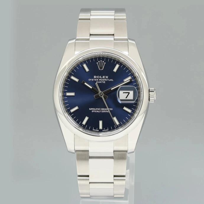 2020 MINT Rolex 115200 Blue Stick Oyster Perpetual Date 34mm Stainless Steel - 2