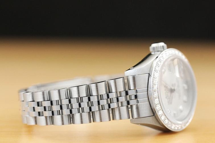 LADIES ROLEX DATEJUST 69174 QUICKSET SILVER DIAMOND 18K WHITE GOLD STEEL WATCH - 6