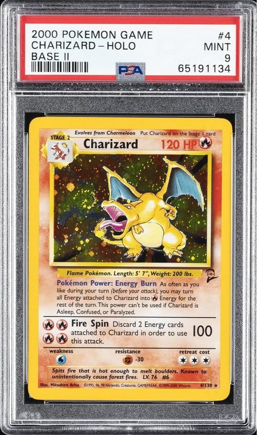 2000 POKEMON BASE SET 2 #4 CHARIZARD-HOLO PSA 9: Condition: Graded - PSA 9: Professionally graded ,Graded: Yes,Set: 2000 POKEMON GAME BASE II,Game: Pokmon TCG,Character: CHARIZARD-HOLO,Card Name: CHARIZARD-HOLO,Grade: 9,Professional Grader: Professi