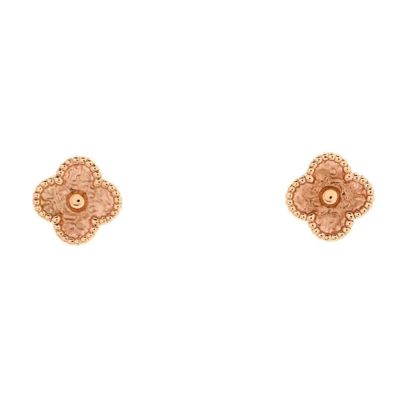 Van Cleef & Arpels Sweet Alhambra Stud Earrings 18K Rose Gold: Condition: Pre-owned - Good,Brand: Van Cleef & Arpels,Main Stone: Unknown,Metal: 18K Rose Gold,Metal Purity: 18K,Style: Stud,Type: Earrings,Color: Rose Gold,Material: 18K Rose Gold Condition: Very